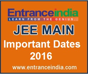 Jee main important dates for exam admit card online application